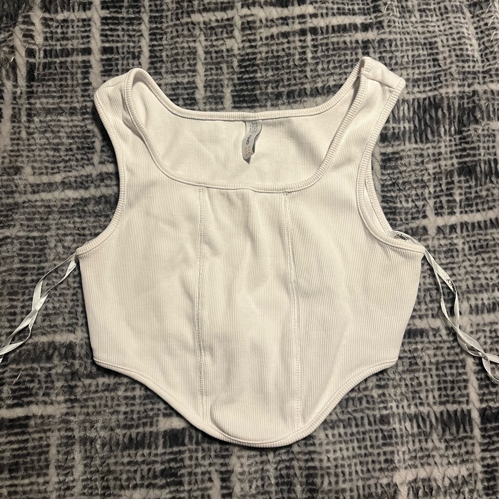 White ONLY corset shirt.